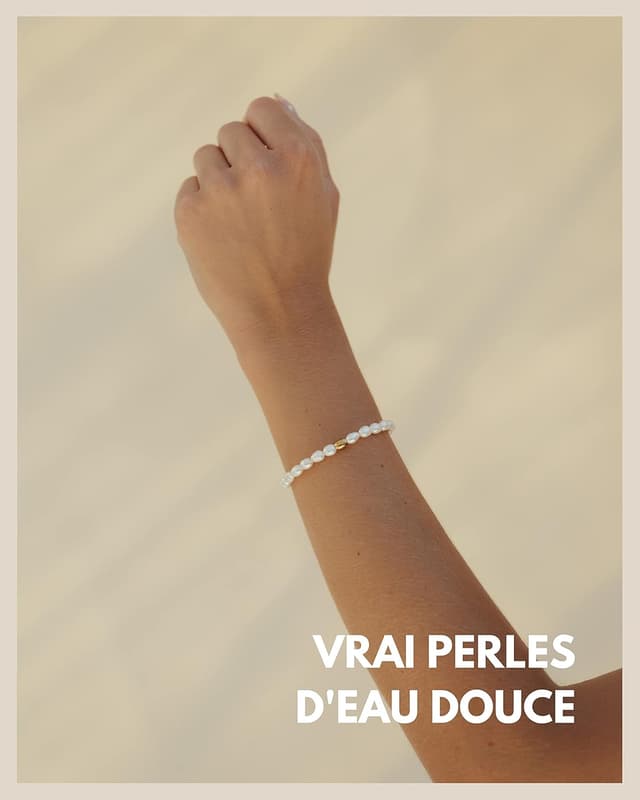 Detalle de Bracelet de perles en or 18 carats