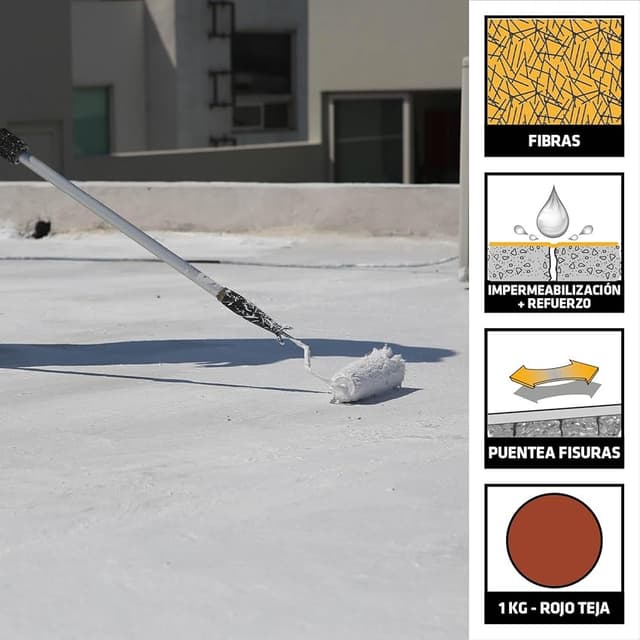 Detalle de SIKA SikaFill 370 Fibers impermeabilizante acrílico 1 kg 🏠