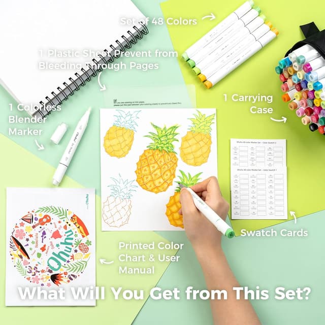 Thumbnail 6 de Ohuhu Pennarelli ad Alcool 48 colori