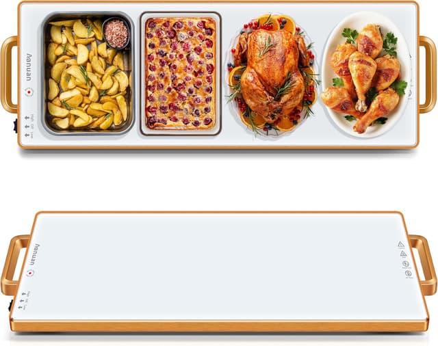 Detalle de Warming Trays for Buffets Party (31.5"x11.8") with Thermostat – Electric Food Warming Mat for Countertop