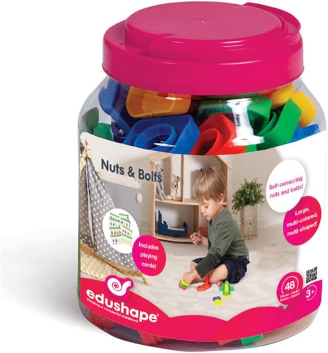 Detalle de Edushape BSM Edushape vis et boulons en plastique colorés – 48 pièces (à partir de 18 mois, ED 929048)