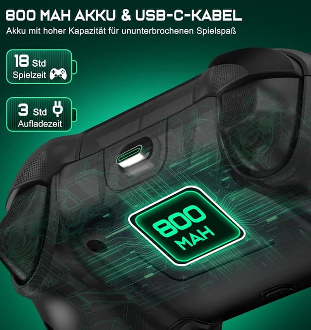 Detalle de GAMSINGY Switch Wireless Controller mit Motion-Steuerung, Dual-Motor-Vibration und Turbo/Makros