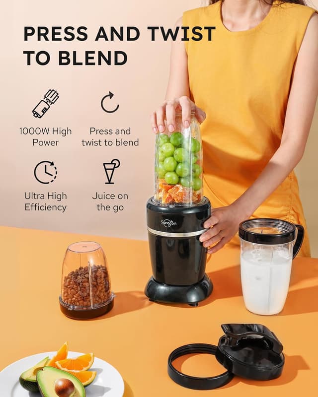 Detalle 2 de sangcon 1000W Smoothie Blender 🍹