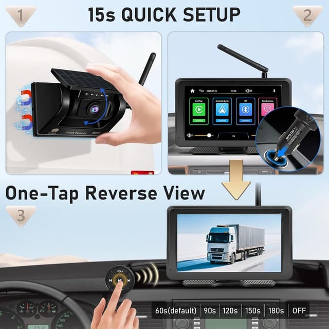 Thumbnail 2 de URVOLAX Rückfahrkamera Kabellos 7 Zoll CarPlay