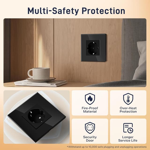 Detalle 2 de BSEED Schuko Steckdose 86 mm 16 A