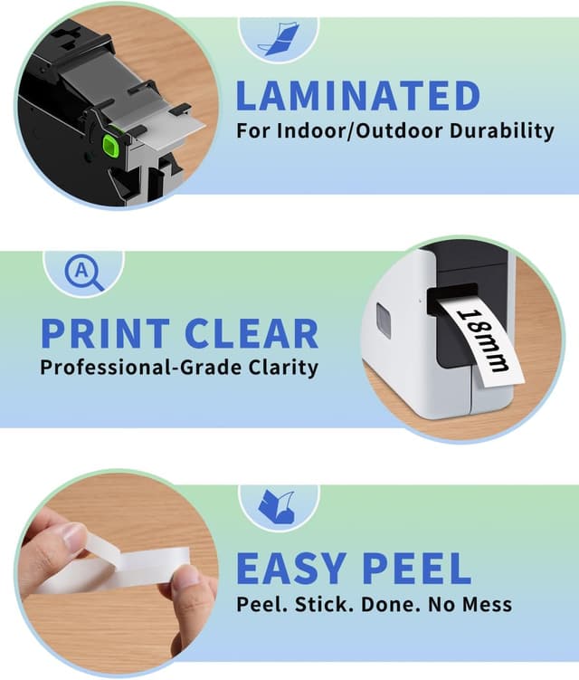Detalle de Oozmas TZe-241 18mm label tape 4 pack