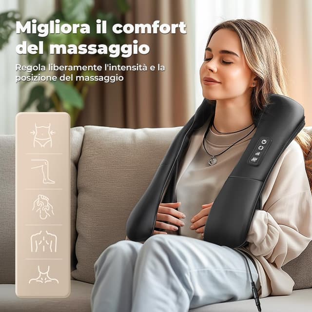 Thumbnail 1 de Massaggiatore shiatsu cervicale e per schiena 4D, 3 velocità 🧘