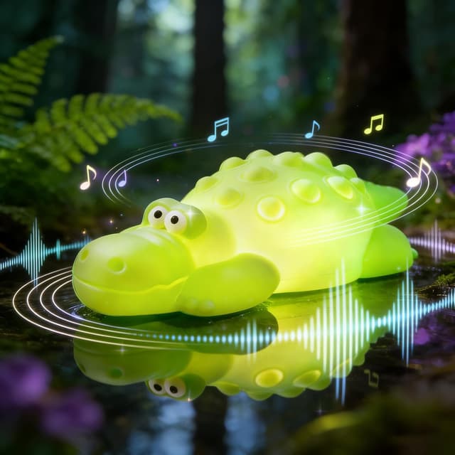 Detalle de Gemmac Krokodil Nachtlicht mit White Noise, 3 Stufen warmes Licht & 30-Minuten-Timer