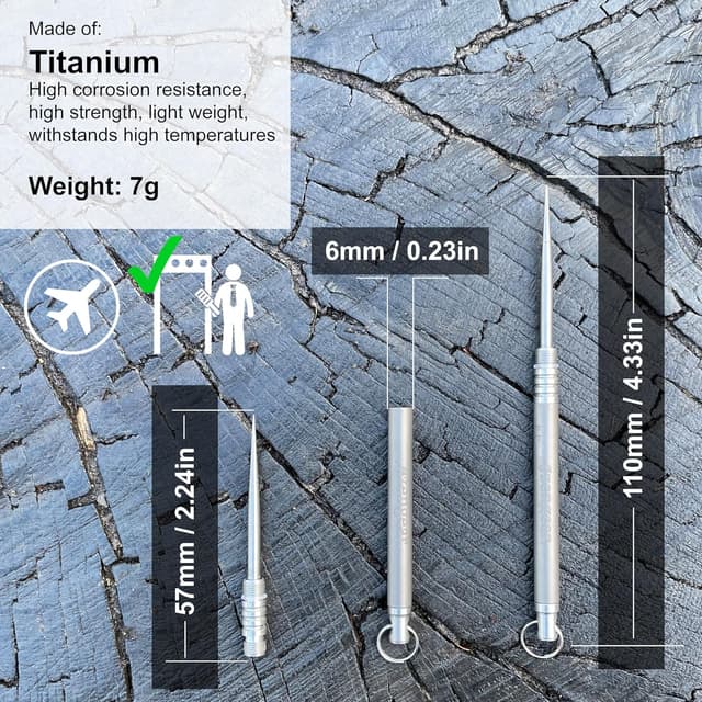 Detalle 2 de aZengear cure-dents en titane, lot de 2
