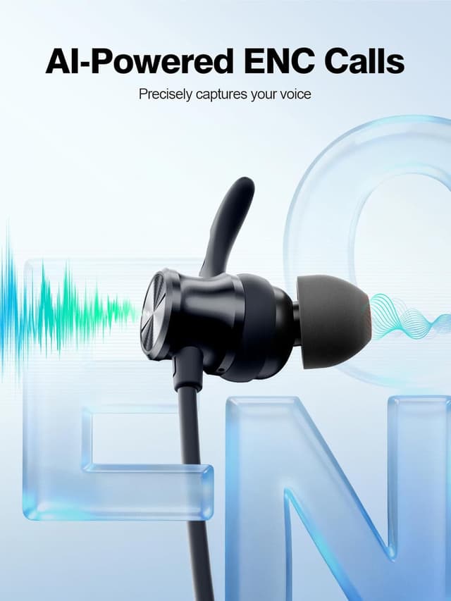 Detalle 2 de Rythflo Rythflo Neckband Bluetooth Headphones with ENC & IPX7 Sweatproof Sport Earbuds