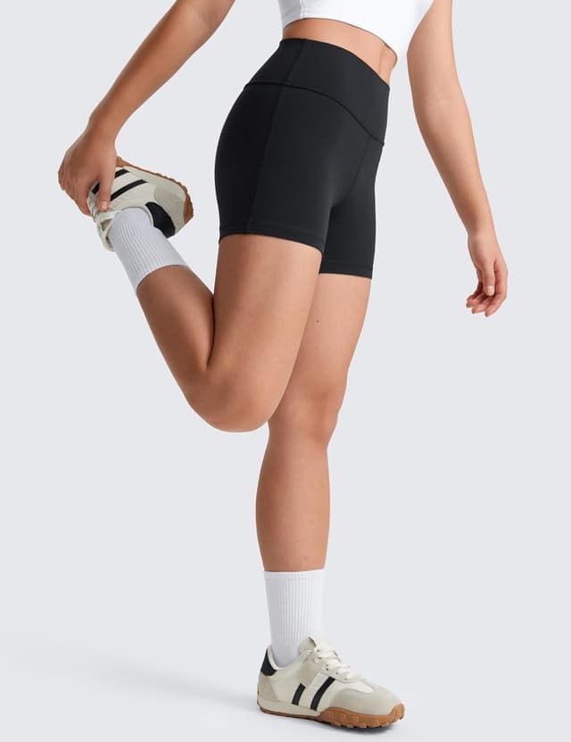 Detalle 1 de CRZ YOGA Ragazze Butterluxe Athlétique Motard Shorts a Vita Alta (S) – Nero