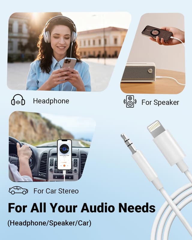 Thumbnail 6 de Seulliya Lightning to 3.5mm AUX Cable 3.3ft