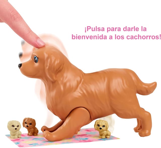 Detalle 1 de Barbie HCK75: Perritos Recién Nacidos 🐶 Muñeca y Accesorios