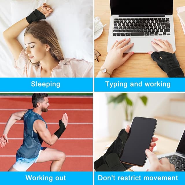 Thumbnail 6 de ACWOO Attelle pouce réglable pour main droite & gauche (noir) : arthrite, tendinite, canal carpien et entorses