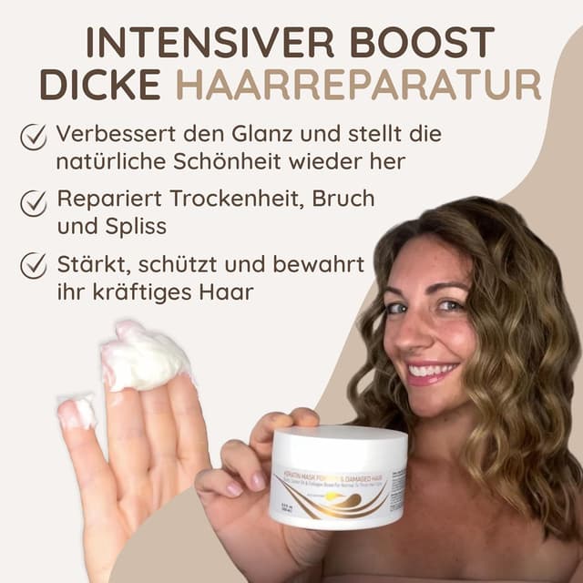 Detalle 2 de Vitamins Keratin Haarmaske für sehr trockenes Haar 1 😮