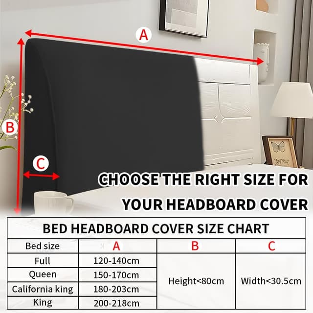 Detalle 2 de Caijin Bed Headboard Cover 150–170 cm, velvet headboard protector