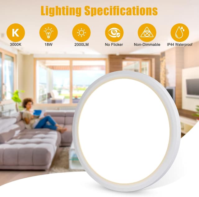 Thumbnail 2 de Befurglor 18W LED Ceiling Light 2000 lm, 23 cm