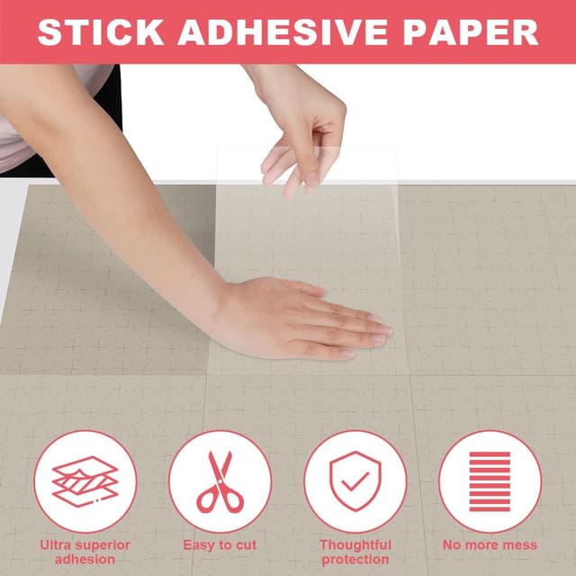 Detalle de Ainiv Colle Puzzle : 32 feuilles adhésives transparentes (PET) pour préserver 4×1000 pièces