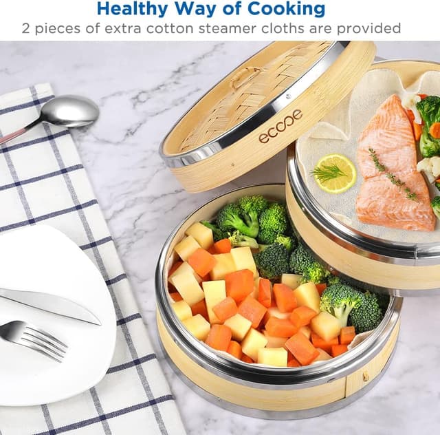 Detalle de ecoee Bambusdämpfer für 25 cm Dämpfeinsatz