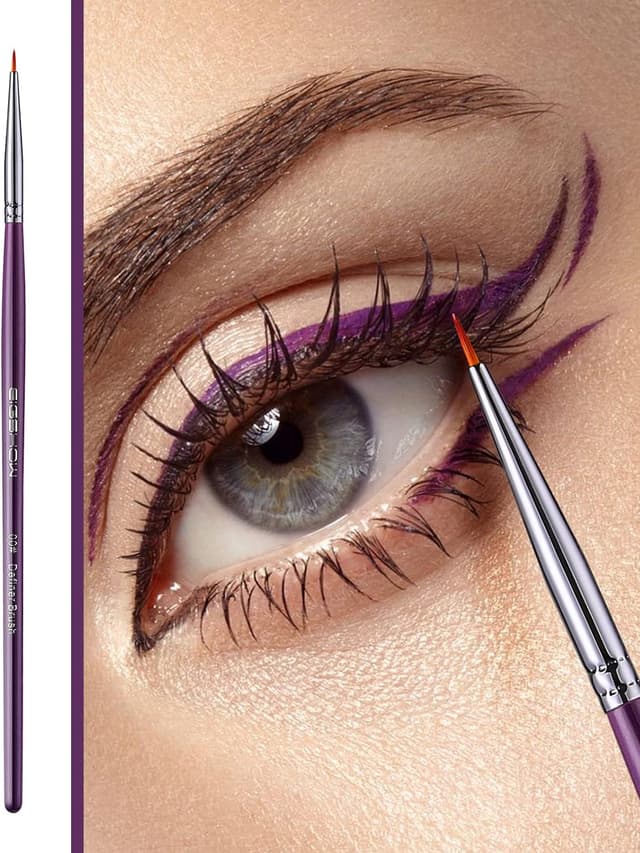 Detalle 2 de EIGSHOW set di 4 pennelli per eyeliner (angolato, stretto, ultra-fine e definire) viola