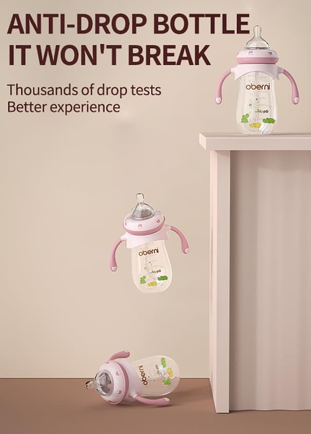 Detalle 2 de Oberni anti-colic weighted baby bottles, 270ml