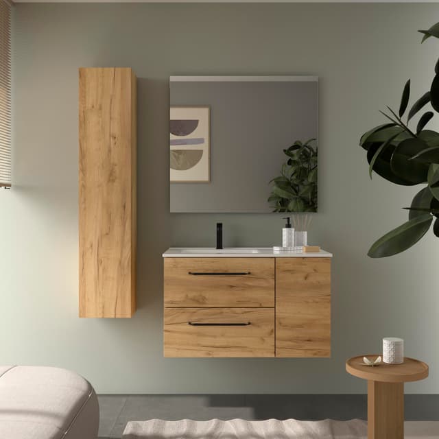 Thumbnail 1 de Salgar Morai Plus mueble baño 2 cajones 1 poza, grifo izq. 🚽