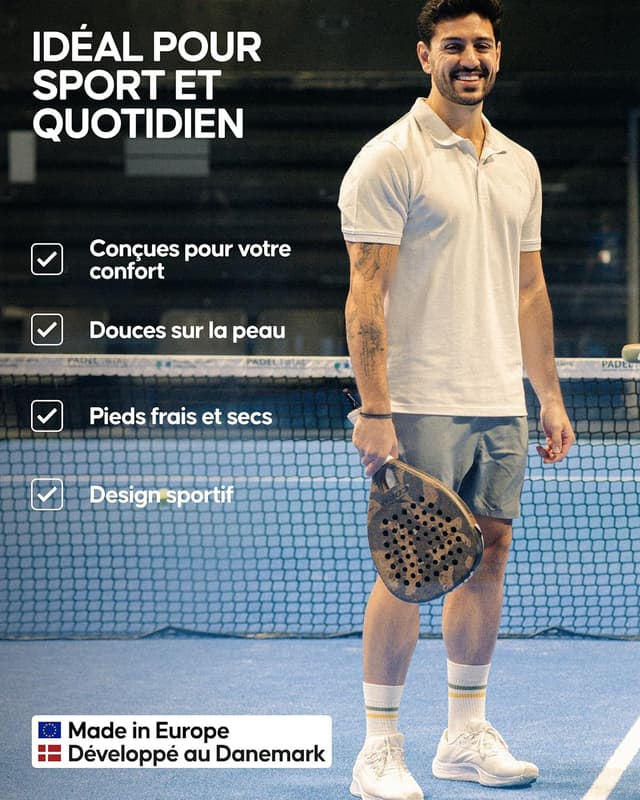 Detalle de DANISH ENDURANCE Chaussettes de Tennis 3/6 pack