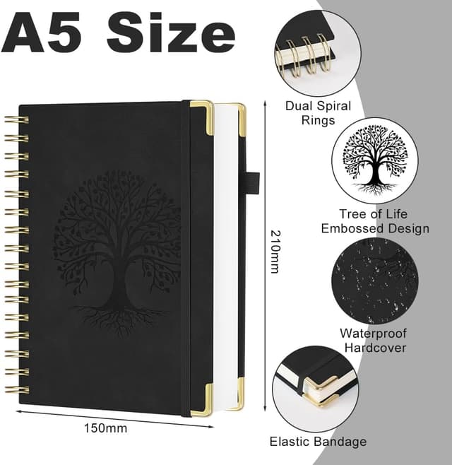 Detalle 2 de AOOSU Spiral Notebook A5 Quaderno Spiralato