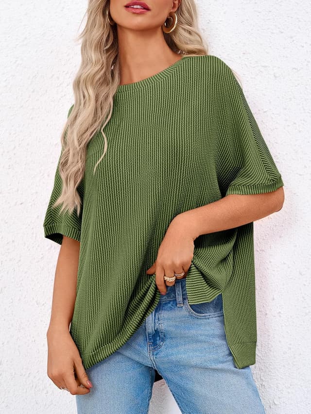 Detalle de Tankaneo oversized ribbed tee tunic
