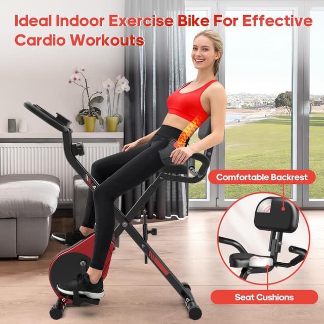 Thumbnail 6 de Upgraded Folding Exercise Bike with 16-Level Adjustable Magnetic Resistance, 330/350LBS Quiet Foldable Indoor Cycling Bike, Fitness Stationary Bike with LCD Display & Large Comfortable Seat Cushion
Upgraded Folding Exercise Bike with 16-Level Adjusta…