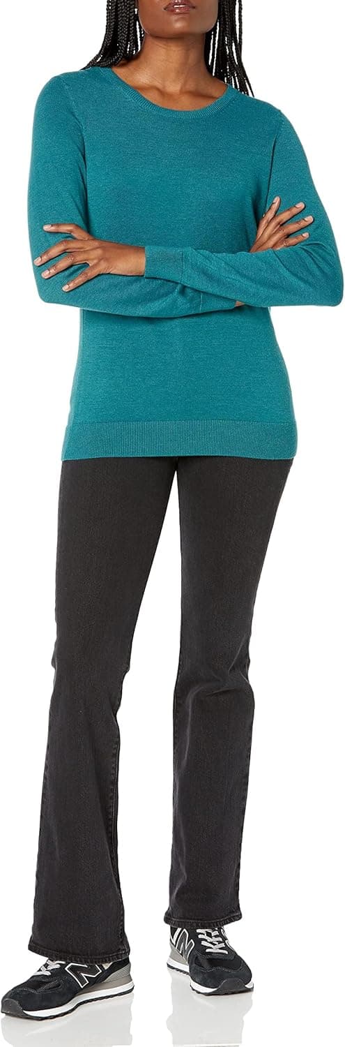 Detalle 2 de Amazon Essentials Damen leichter Langarm-Pullover mit Rundhalsausschnitt (auch in Übergröße)