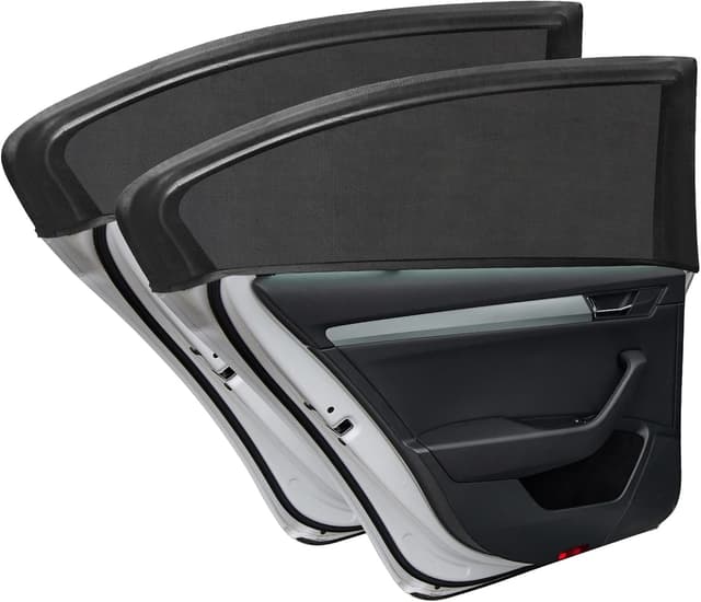 Detalle de URAQT Parasole per auto per parabrezza laterale, 2 pezzi universali con protezione UV e dal calore (M)