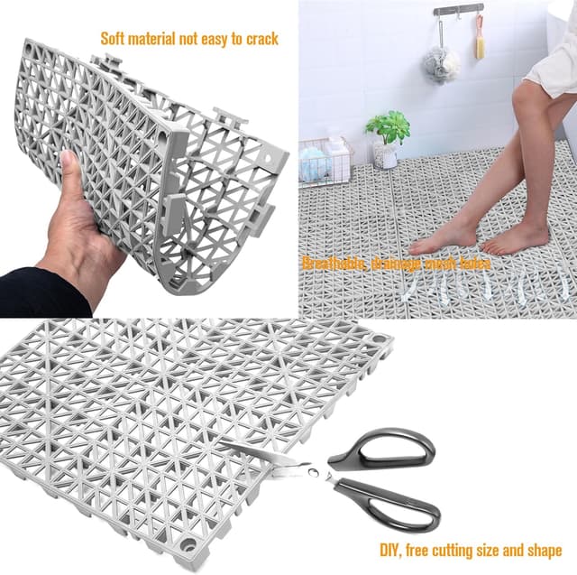 Thumbnail 4 de 12-Piece Interlocking Rubber Floor Tiles ⚙