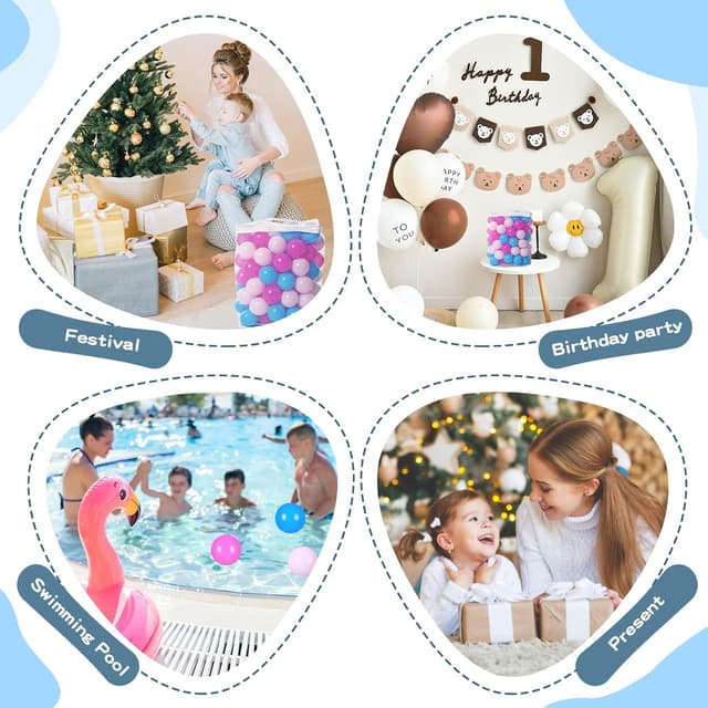 Detalle de Heopeis Ball Pit Balls (BPA-Free, Phthalate-Free) Soft Plastic Balls for Kids Ball Pits & Play Tents