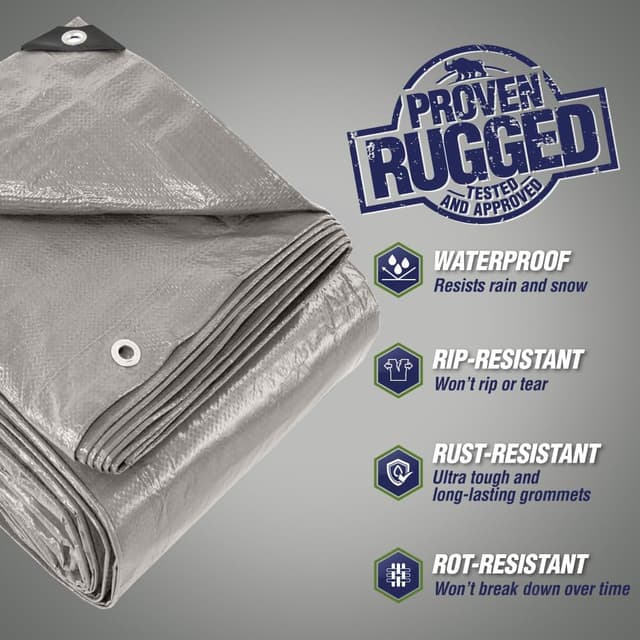 Thumbnail 1 de RUGGED RHINO 15x15 Heavy Duty Waterproof Tarp