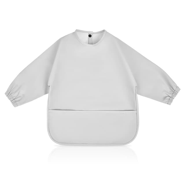 Detalle de Vicloon Baby-Lätzchen mit langen Ärmeln, wasserdicht mit Tasche – für 6 bis 12 Monate, grün