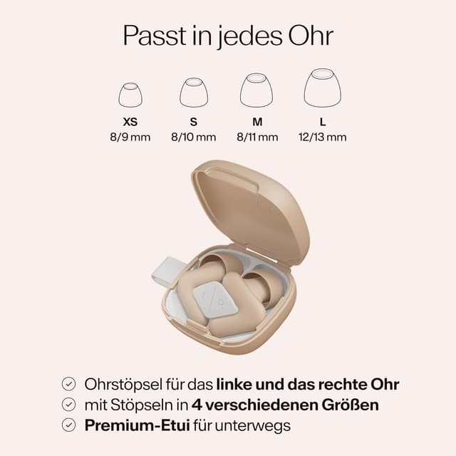 Thumbnail 6 de Alpine Silence V-Form Ohrstöpsel (beige) – ultrakomfortable, wiederverwendbare Gehörschutz-Ohrstöpsel in XS/S/M/L