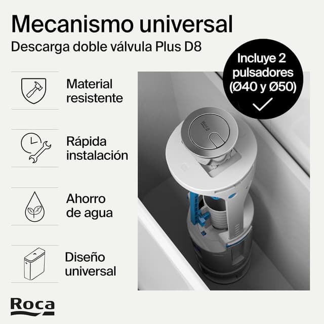 Thumbnail 1 de Roca A822505500 Mecanismo de doble descarga PLUS