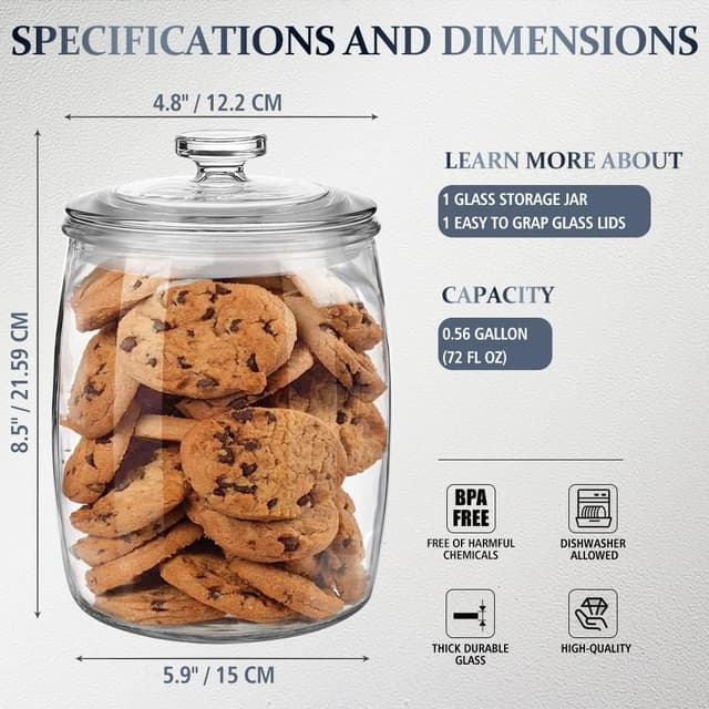 Detalle de Folinstall Wide Mouth Apothecary Jar 72 oz