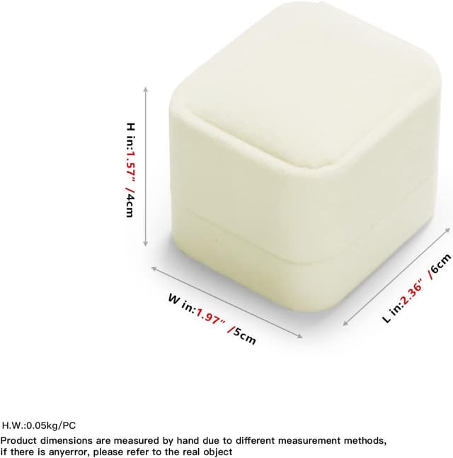 Thumbnail 3 de Oirlv Scatola Anello Bianco Velluto 6 cm