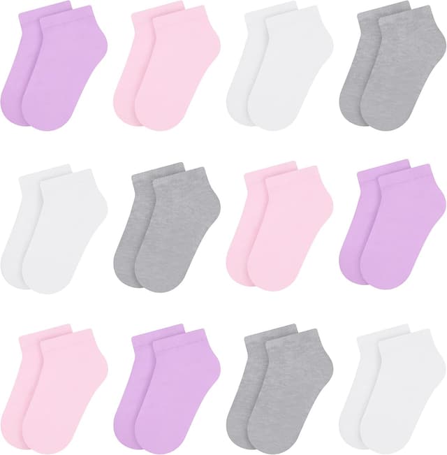 Detalle de Libella calzini da ginnastica per bambini (12 paia) a pois e righe colorati