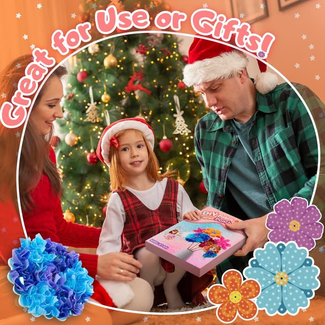 Thumbnail 6 de Kiztoys Bastelset Blumenstrauß mit Pailletten – Kreativ-Set für Kinder ab 6 Jahren