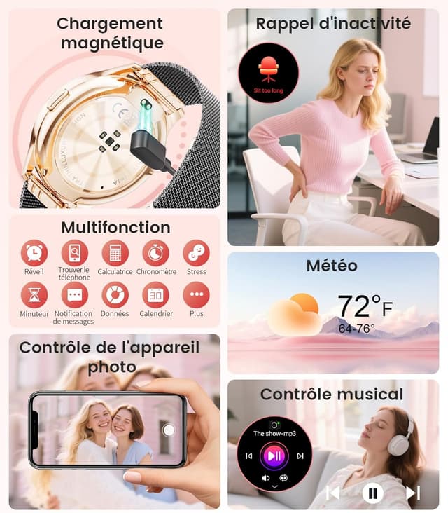 Thumbnail 6 de BENYAR Smart Montre Connectée Femme 1,43" AMOLED