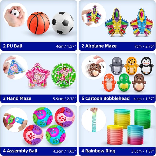 Thumbnail 6 de Amy&Benton — Lot de 120 pièces de cadeaux anniversaire enfants (bracelets, toupies, pinata et pochettes surprise)