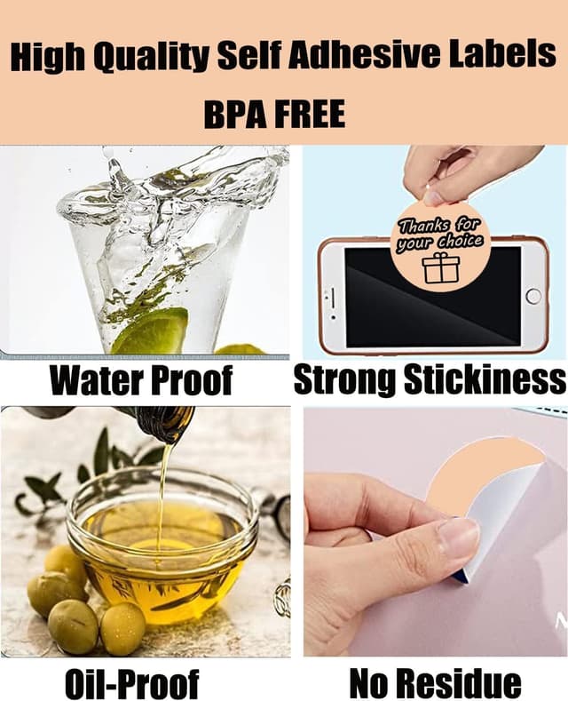 Thumbnail 6 de Phomemo M110 runde Thermo-Etiketten (50 x 50 mm) für M110/M120/M200/M220/M221, khaki – 140 Etiketten pro Rolle