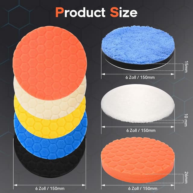 Thumbnail 2 de Hexlogique Kit Polissage Voiture 150 mm 7 pièces