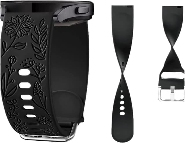 Detalle de Panda Bobo Sunflower Engraved 20mm Soft Silicone Strap for Samsung Galaxy Watch (40mm–47mm)