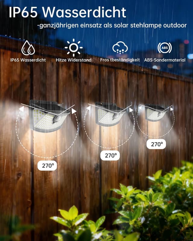 Detalle 2 de Solarlampen für Außen IP65 mit 120 LEDs