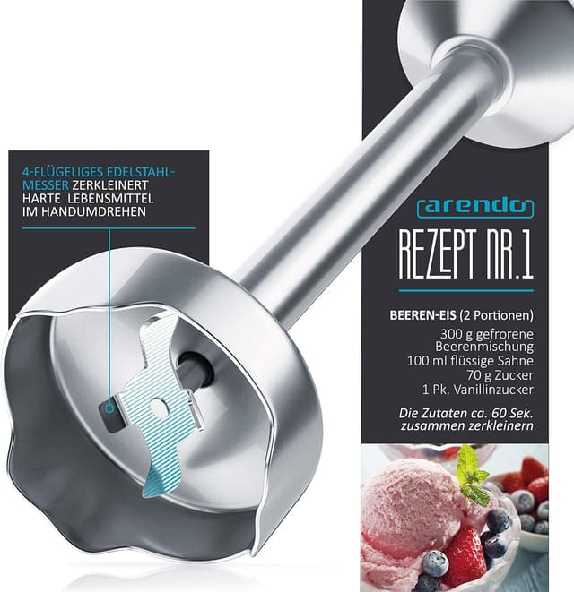 Thumbnail 4 de Arendo Stabmixer 1000W Edelstahl Set