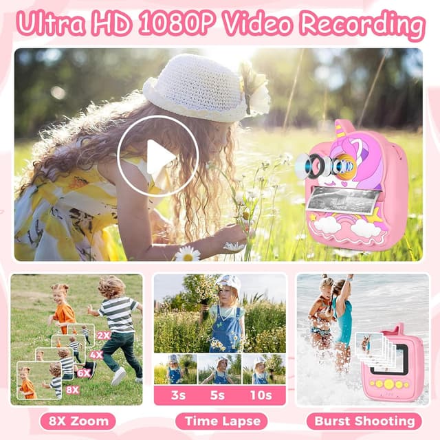 Thumbnail 3 de Kids Instant Print Camera 48MP 32GB